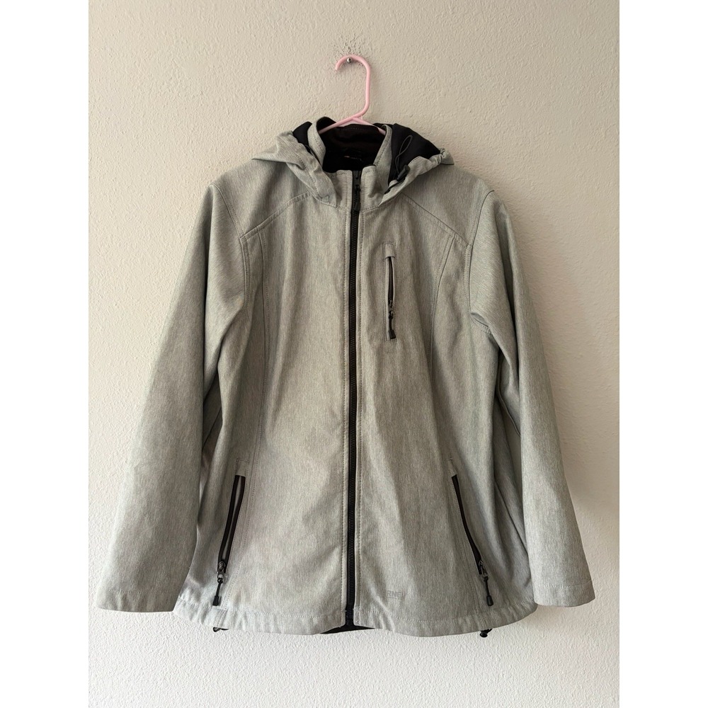 BERNE Women XL Gray Soft Shell Hooded Jacket WJS301GY Workwear Coat